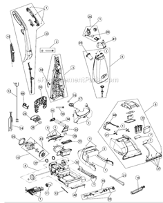 Part Location Diagram of H-302135015 Dirt Devil Dirty Water Tank Assembly